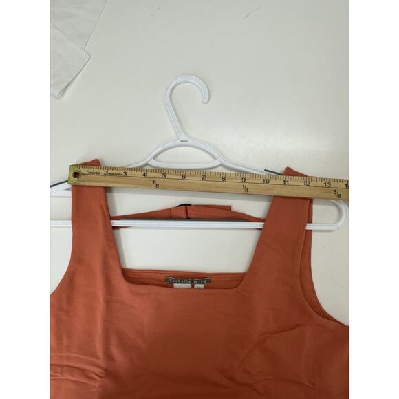 Isabella Bird Womens Tank Top Size Medium Orange Square Neck Back Strap - Picture 6 of 10